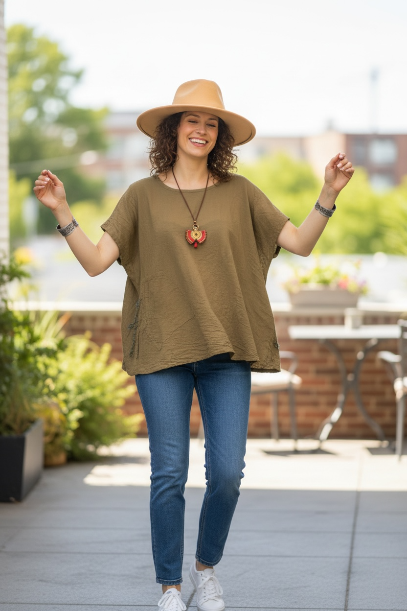Sagewood Gauze Breeze Top