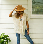 Ivory Gauze Flow Top