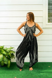 Black Feather Flow Jumpsuit