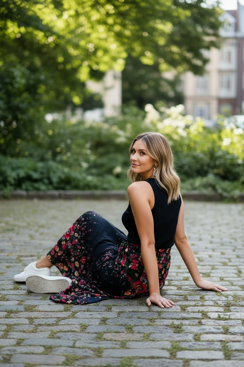 Wildflower Noir Skirt