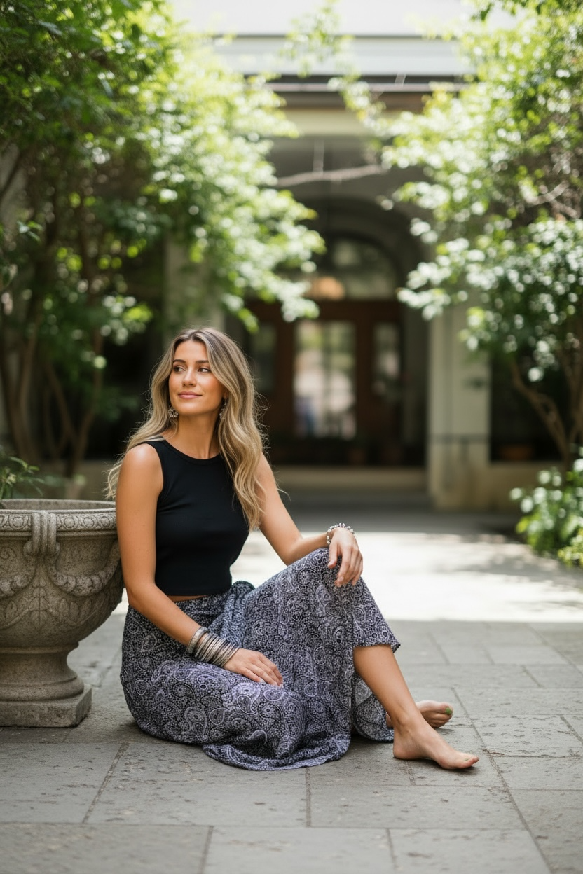 Midnight Paisley Skirt