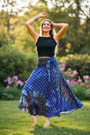 Indigo Mandala Skirt – Boho Flowy Skirt, Effortless Everyday Wear