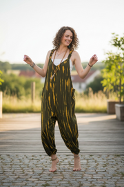 Olive Waves Dungarees Jumpsuit