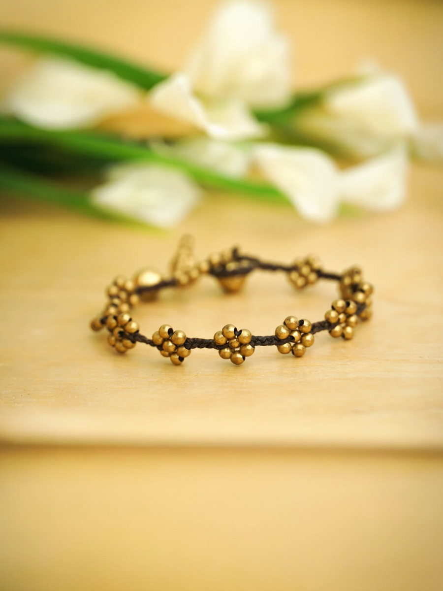 Gold Beaded Cluster Bracelet