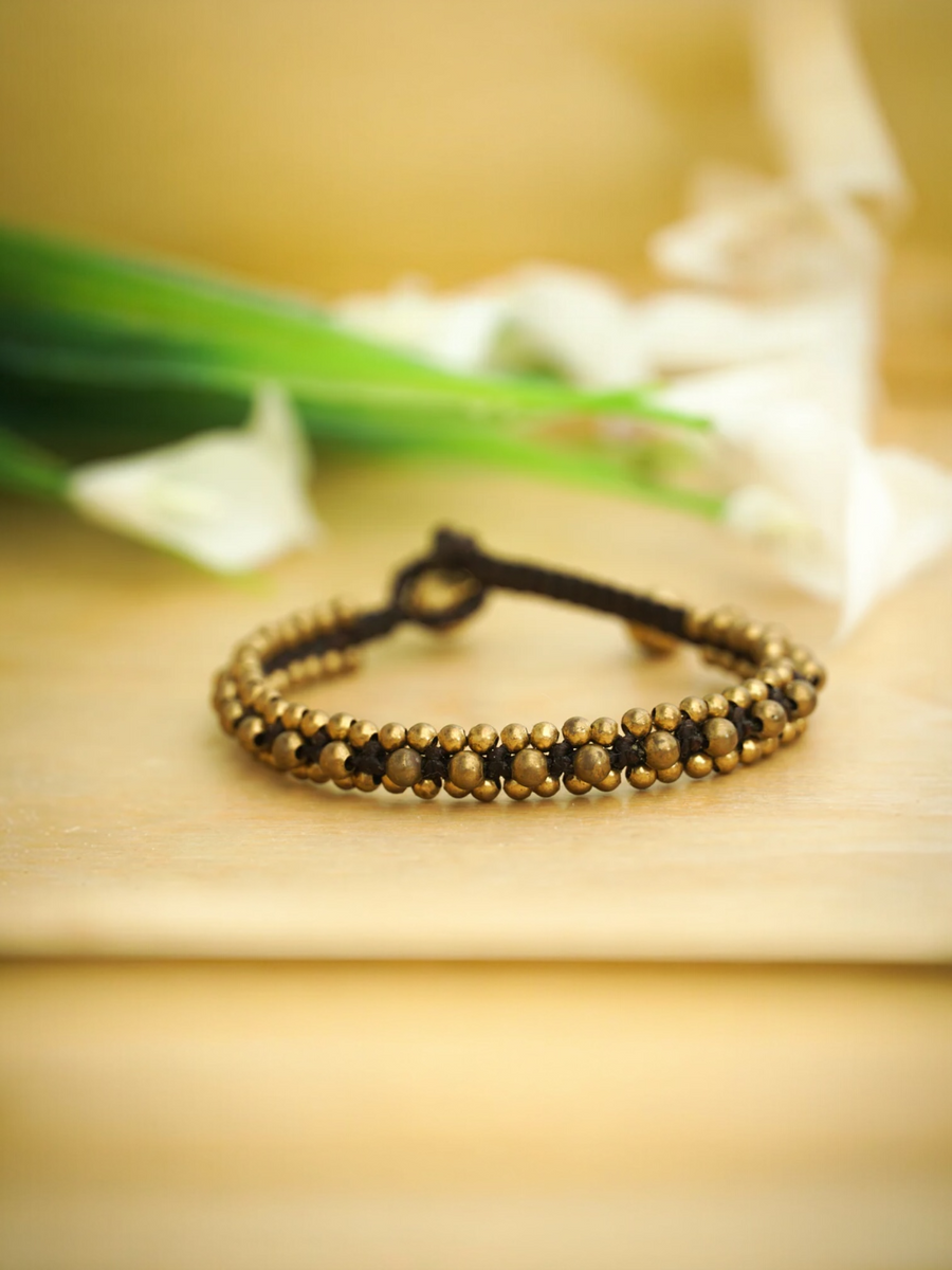 Gold Multi Row Beaded Bracelet