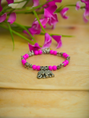 Pink Elephant Charm Bracelet