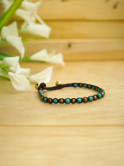 Turquoise & Gold Beaded Bracelet
