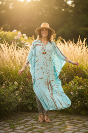 Turquoise Earth Kaftan Dress