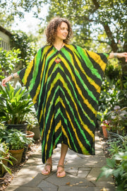 Jungle Flame Hand-Dyed Kaftan Dress