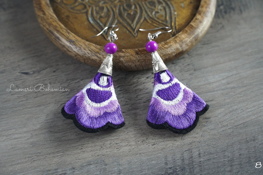Royal Bloom Embroidered Earring