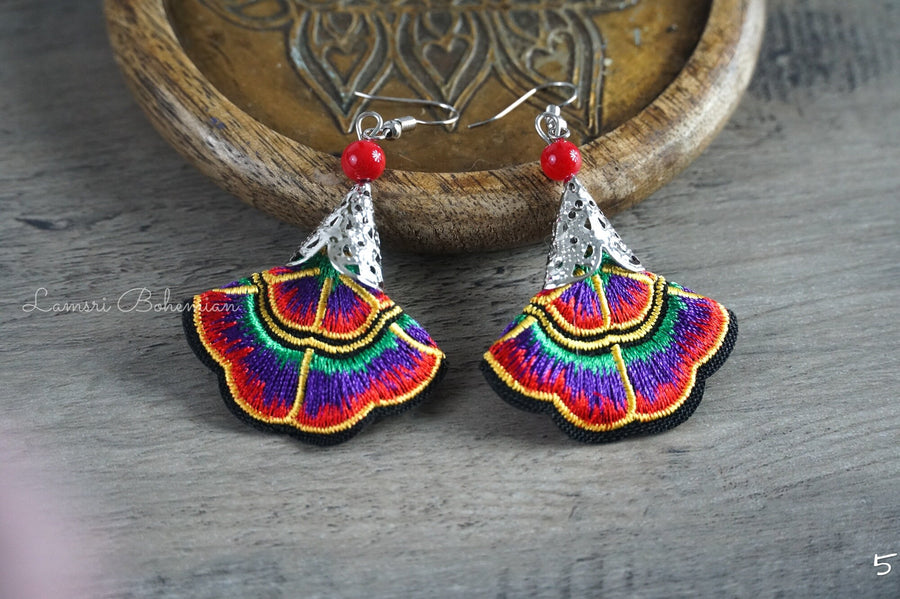 Boho Hippie Radiance Embroidered Earrings