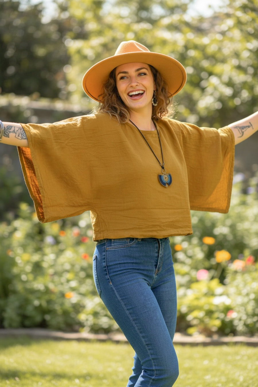 Golden Earth Gauze Top