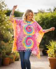 Sunshine Swirl Tie Dye Kaftan Blouse