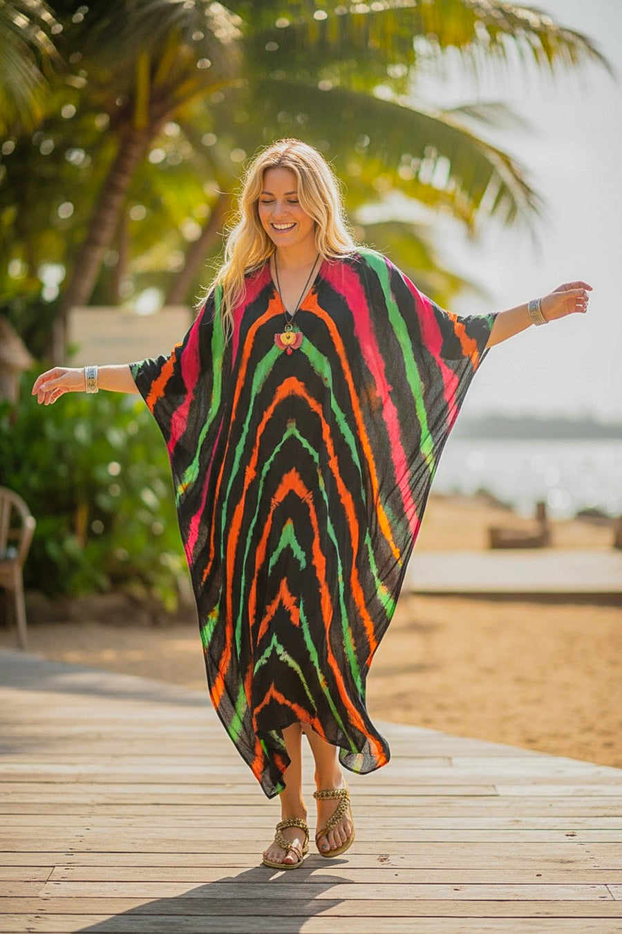 Wild Ember Hand-Dyed Kaftan Dress