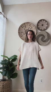 Ivory Double Gauze Flow Top