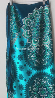 Turquoise Jewel Wrap Skirt