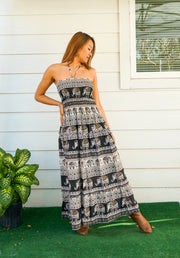 Obsidian Elephant Tiered SunDress Maxi Dress