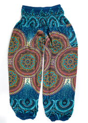 Turquoise Psychedelic Star Harem Pants