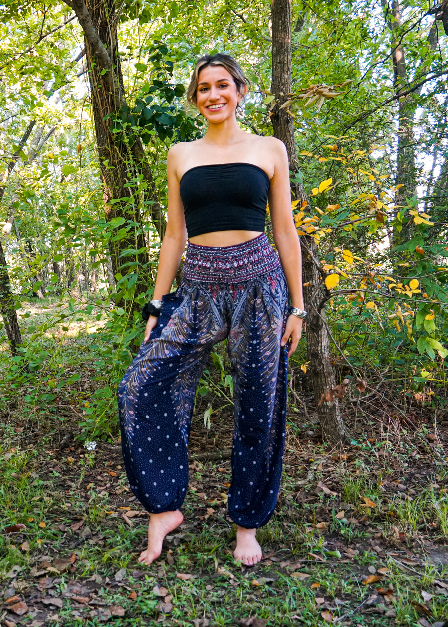 Blue Peacock Harem Pants