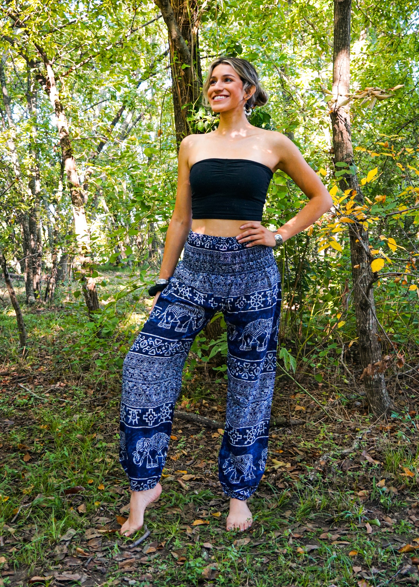 Navy Elephant Flow Pants