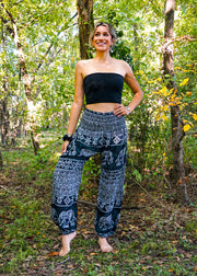 Dark Blue Marble Elephant Harem Pants