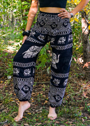 Black Royal Elephant Flow Pants