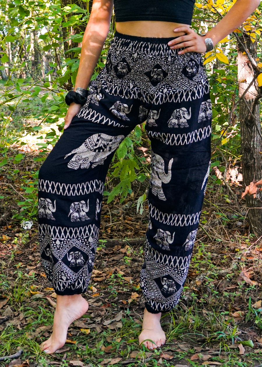 Black Royal Elephant Flow Pants