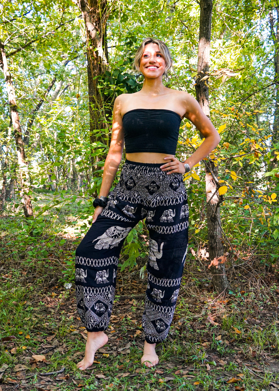 Black Royal Elephant Flow Pants