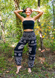 Black Royal Elephant Flow Pants