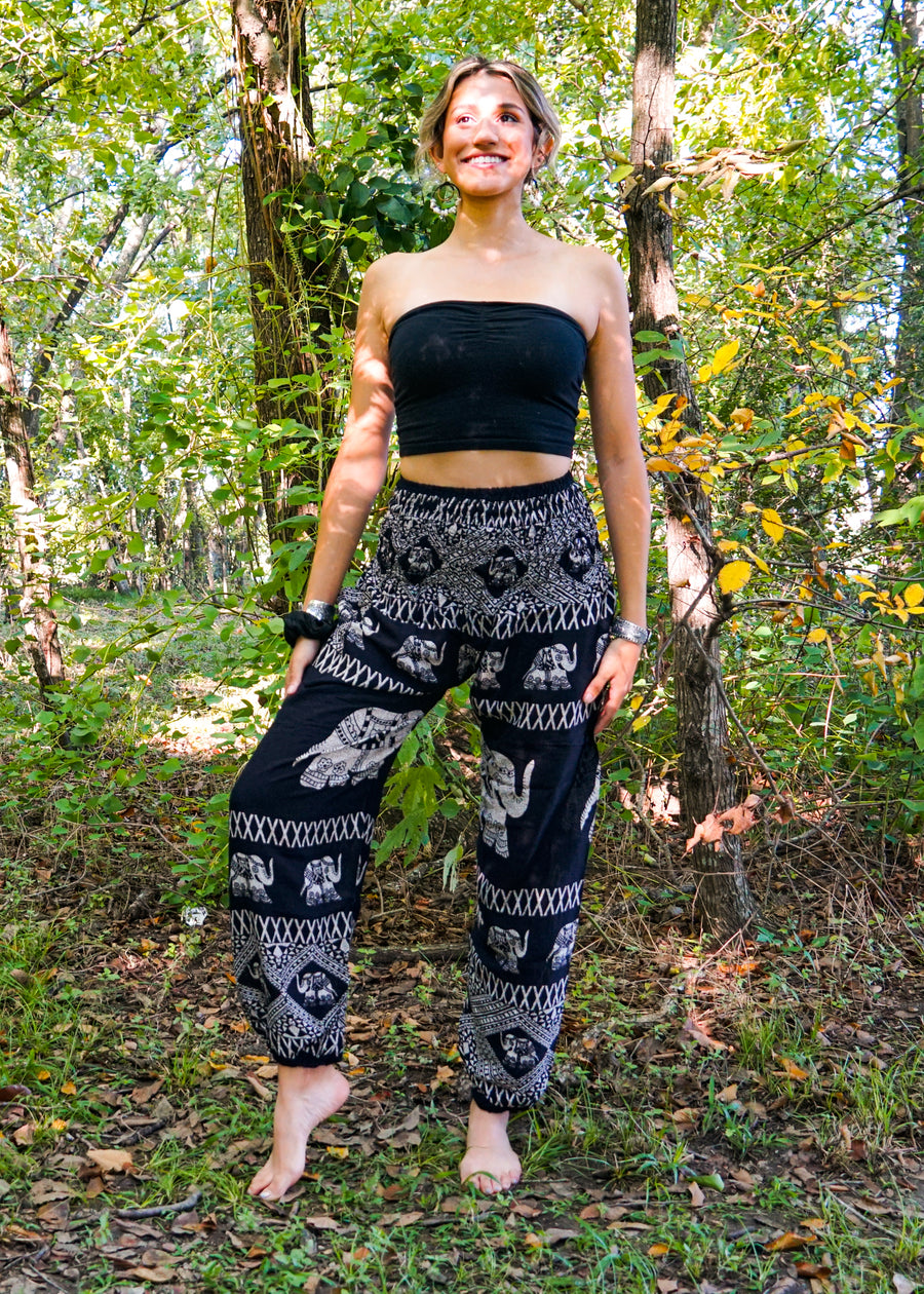 Black Royal Elephant Flow Pants