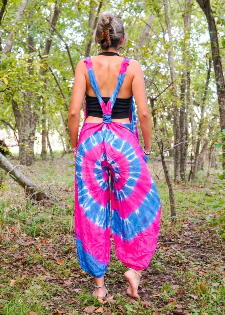 Hippie Glow Racerback Dungarees Jumpsuit Romper