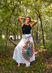 White Mandala Maxi Skirt