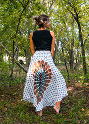 White Mandala Maxi Skirt