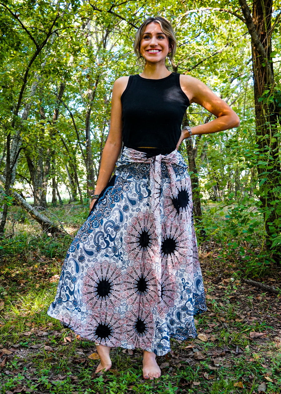 Pink Mandala Maxi Skirt