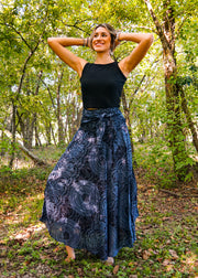 Black Mandala Maxi Skirt