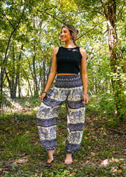 Blue Big Elephant Harem Pants