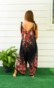 Black Rose Garden Boho Jumpsuit