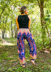 Purple Fun Peacock Harem Pants
