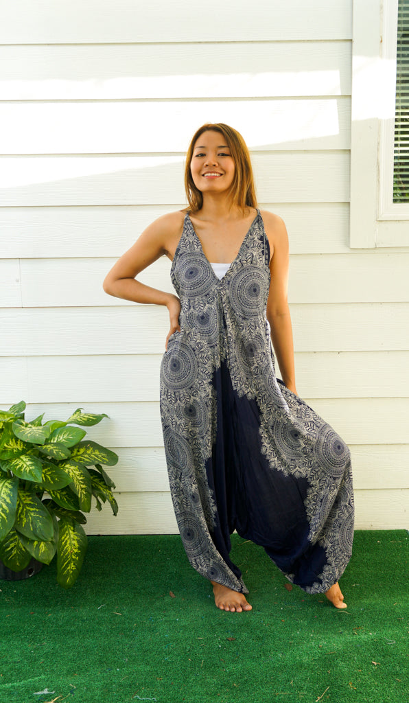 Indigo Lotus Boho Hippie Jumpsuit