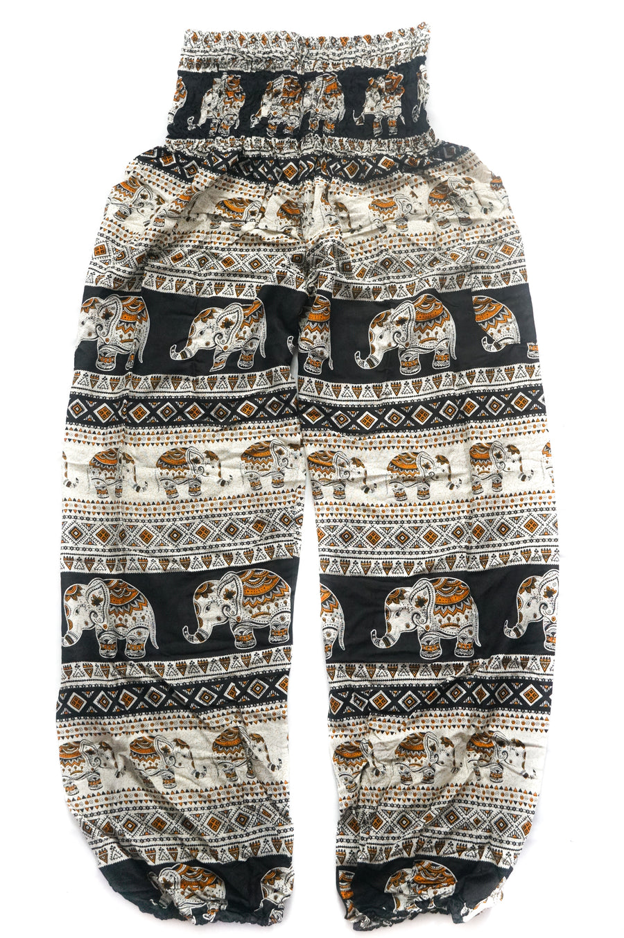 Pridi Black Tribal Elephant Plus Size Harem Pants