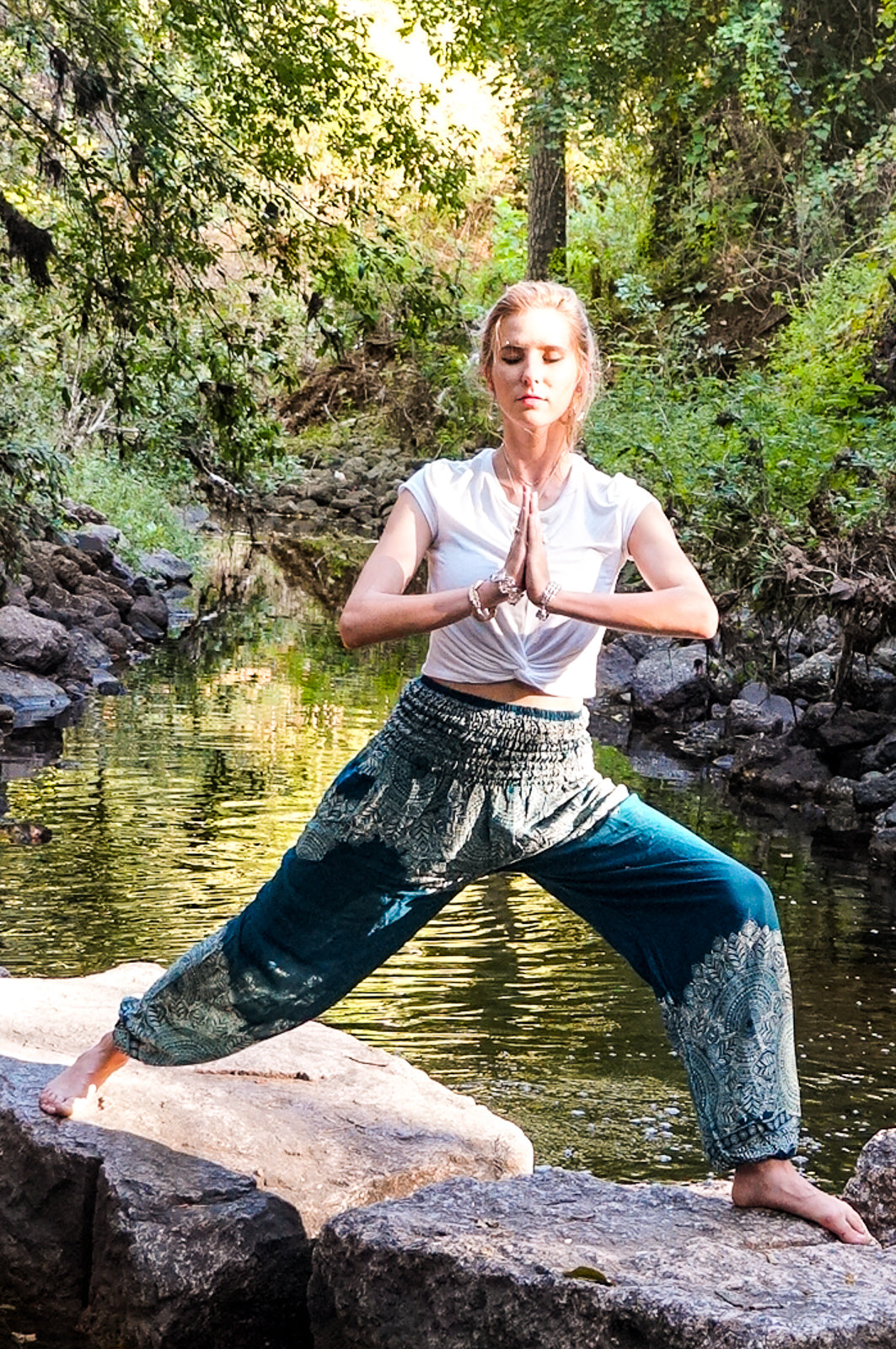 Teal Lotus Flow Pants