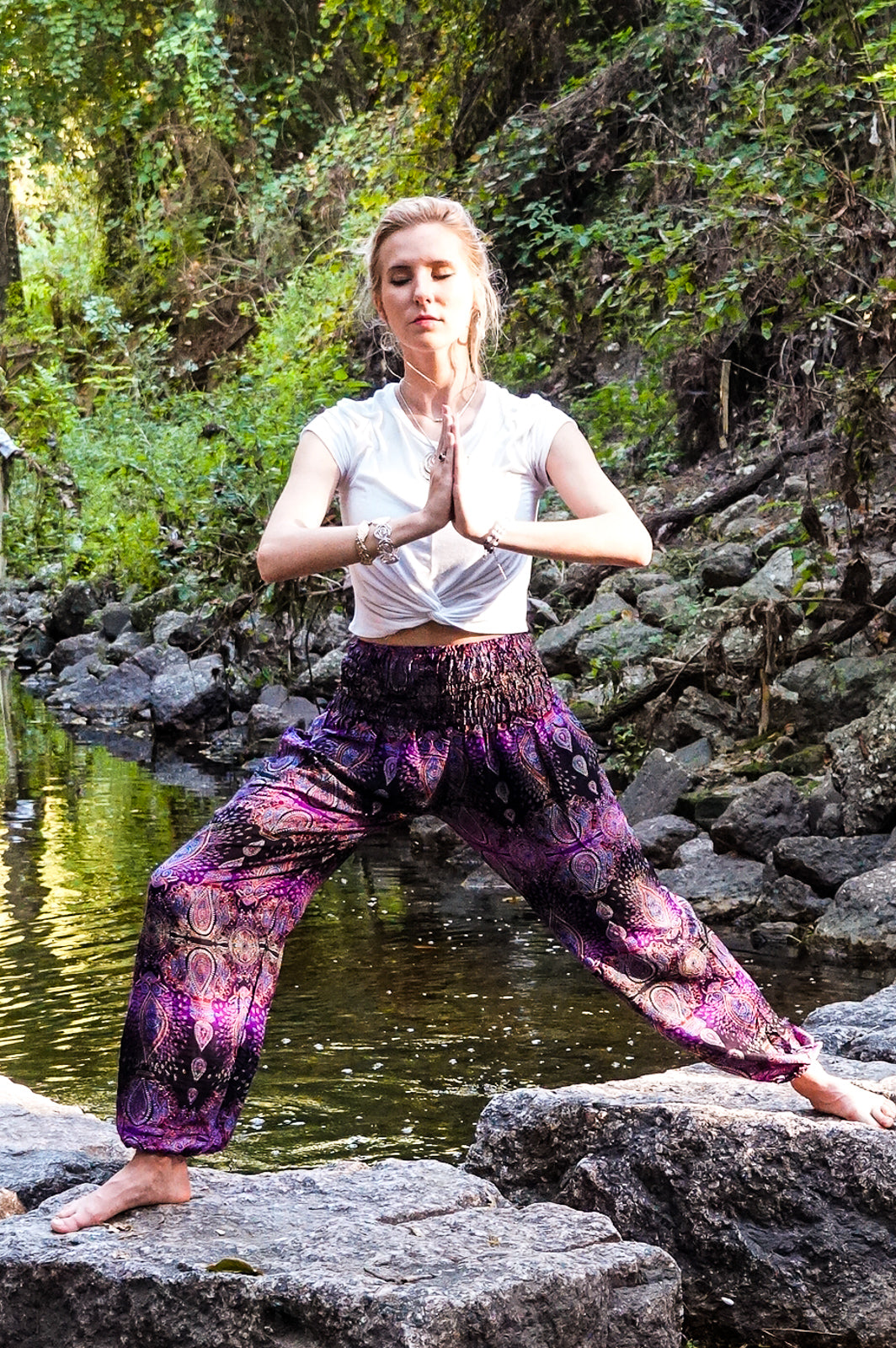 Violet Ember Paisley Flow Pants