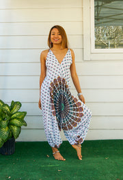 Ivory Mandala Boho Jumpsuit