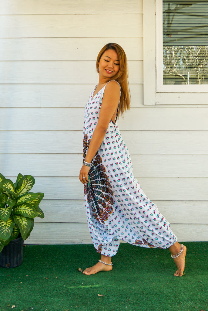 Ivory Mandala Boho Jumpsuit