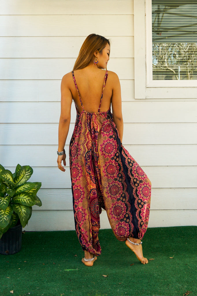 Golden Mandala Hippie Boho Jumpsuit