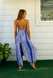 Blue Blossom Boho Hippie Jumpsuit