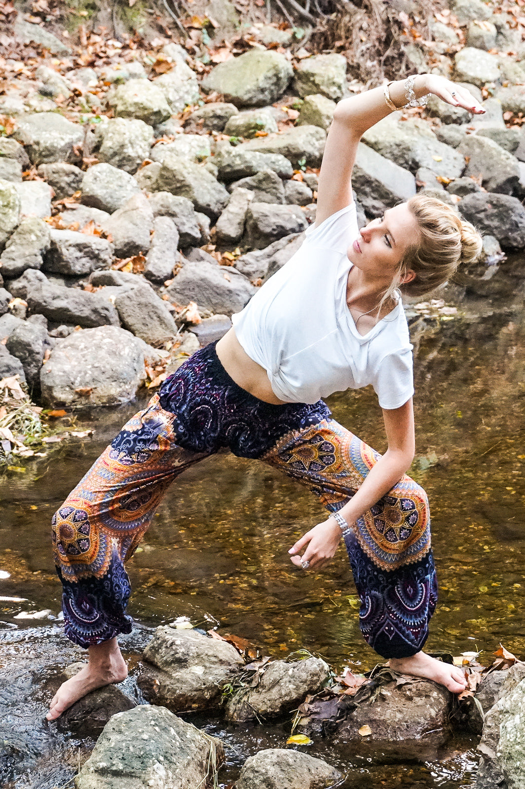 Golden Eclipse Mandala Flow Pants