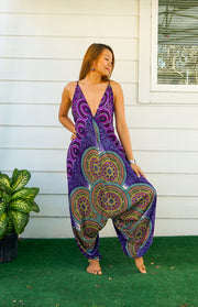 Enchanted Plum Boho Hippie Jumpsuit