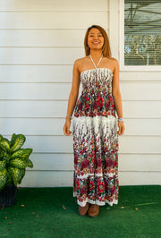 Ivory Bloom Tiered SunDress Maxi Dress