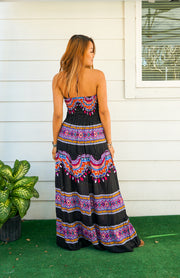 Midnight Fiesta Tiered SunDress Maxi Dress